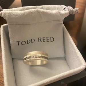 Men’s sterling silver band with rough cut diamonds